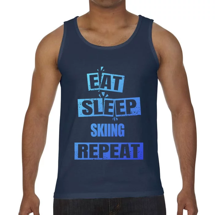 Eat Sleep Skiing Repeat Funny Skiing Gift Comfort Colors® Tank Top