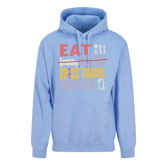 Eat Sleep Space Travel Repeat Cute Gift Space Rocket Great Gift Unisex Surf Hoodie