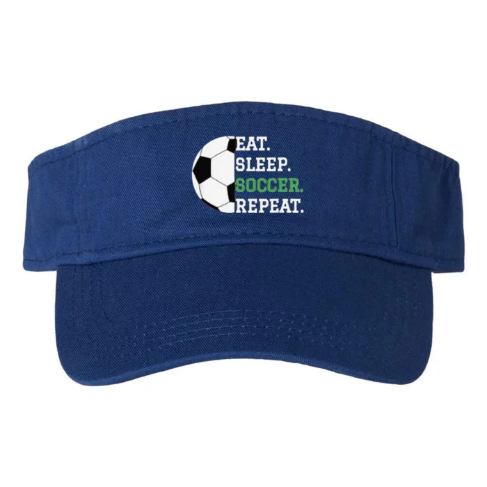 Eat Sleep Soccer Repeat Soccer Player Coach Valucap Bio-Washed Visor