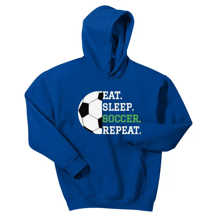 Eat Sleep Soccer Repeat Soccer Player Coach Kids Hoodie