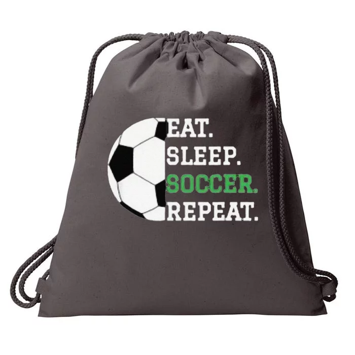 Eat Sleep Soccer Repeat Soccer Player Coach Drawstring Bag