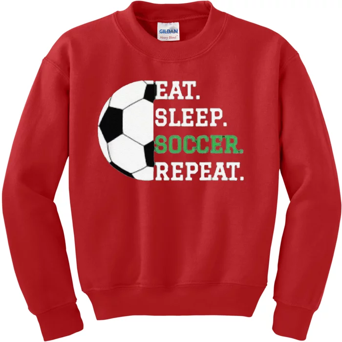 Eat Sleep Soccer Repeat Soccer Player Coach Kids Sweatshirt