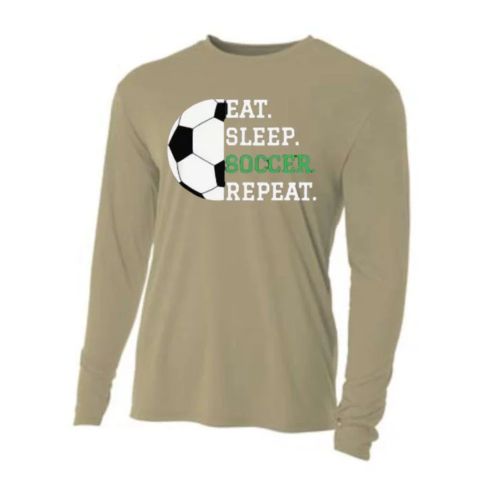 Eat Sleep Soccer Repeat Soccer Player Coach Cooling Performance Long Sleeve Crew