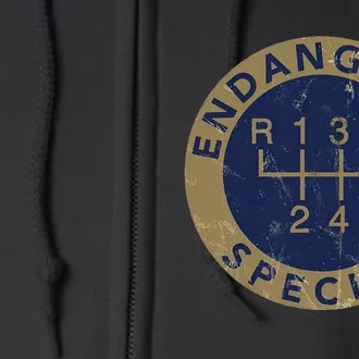 Endangered Species Stick Shift Manual Transmission Drivers Full Zip Hoodie