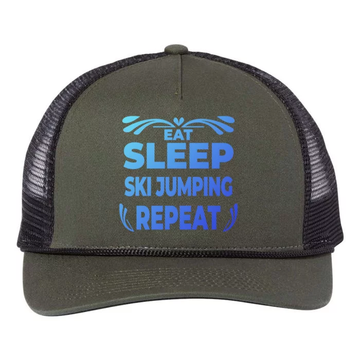 Eat Sleep Ski Jumping Repeat Funny Ski Jumping Gift Retro Rope Trucker Hat Cap