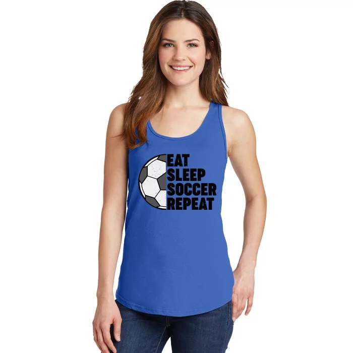 Eat Sleep Soccer Repeat Teens Girl Boy Ladies Essential Tank