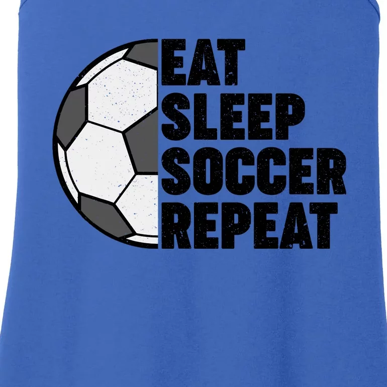 Eat Sleep Soccer Repeat Teens Girl Boy Ladies Essential Tank