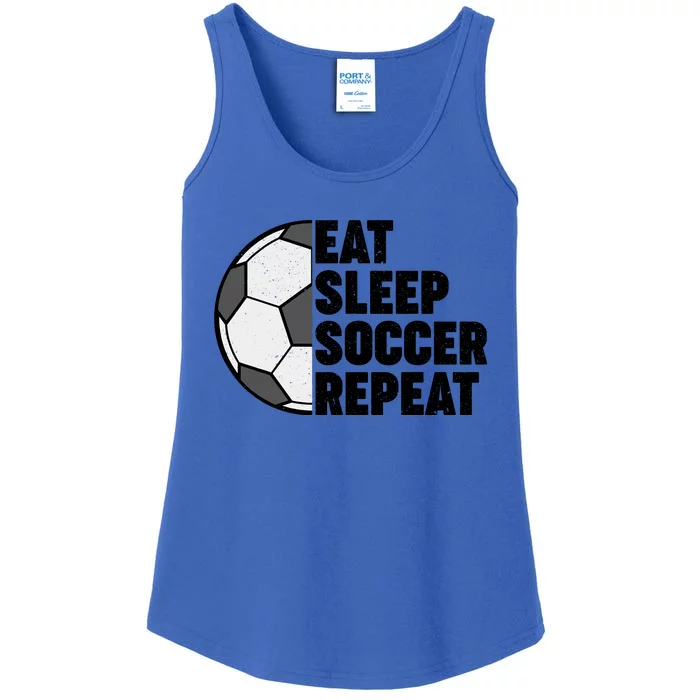 Eat Sleep Soccer Repeat Teens Girl Boy Ladies Essential Tank