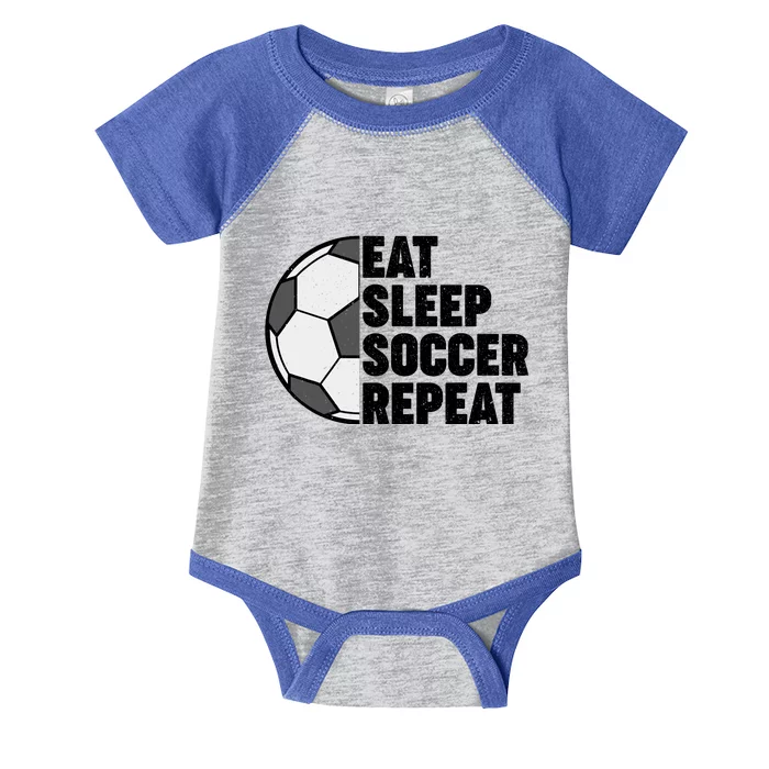 Eat Sleep Soccer Repeat Teens Girl Boy Infant Baby Jersey Bodysuit