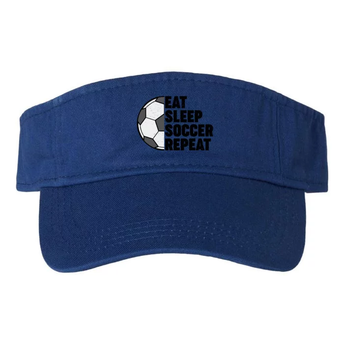 Eat Sleep Soccer Repeat Teens Girl Boy Valucap Bio-Washed Visor