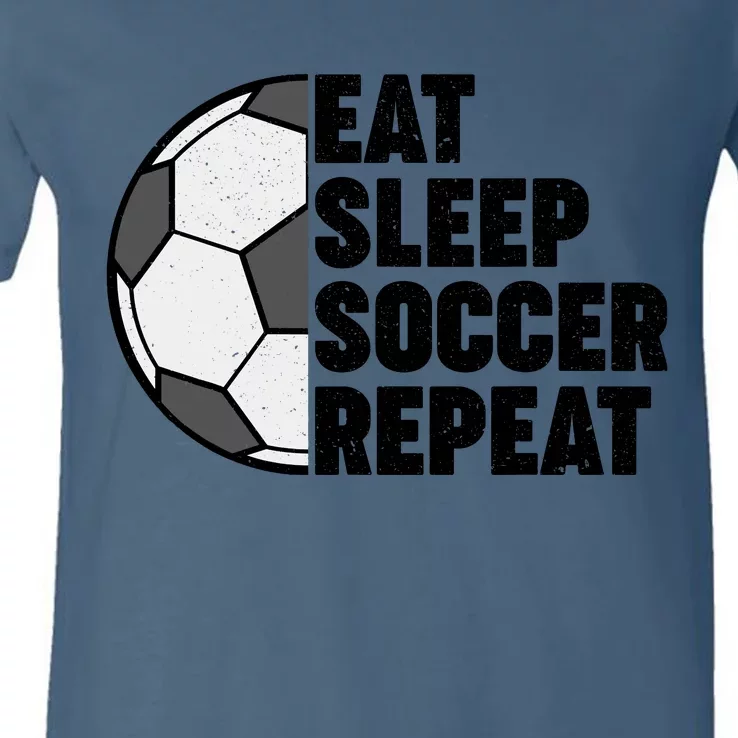 Eat Sleep Soccer Repeat Teens Girl Boy V-Neck T-Shirt