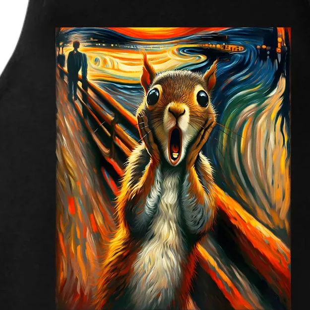 Expressionist Scream Squirrel Lovers Artistic Squirrel Ladies Tri-Blend Wicking Tank