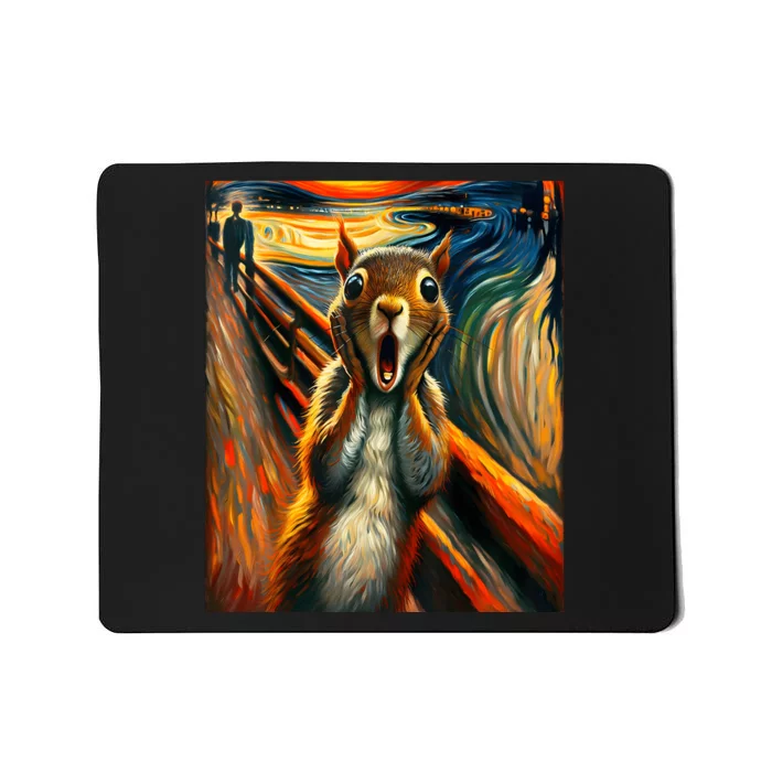 Expressionist Scream Squirrel Lovers Artistic Squirrel Mousepad