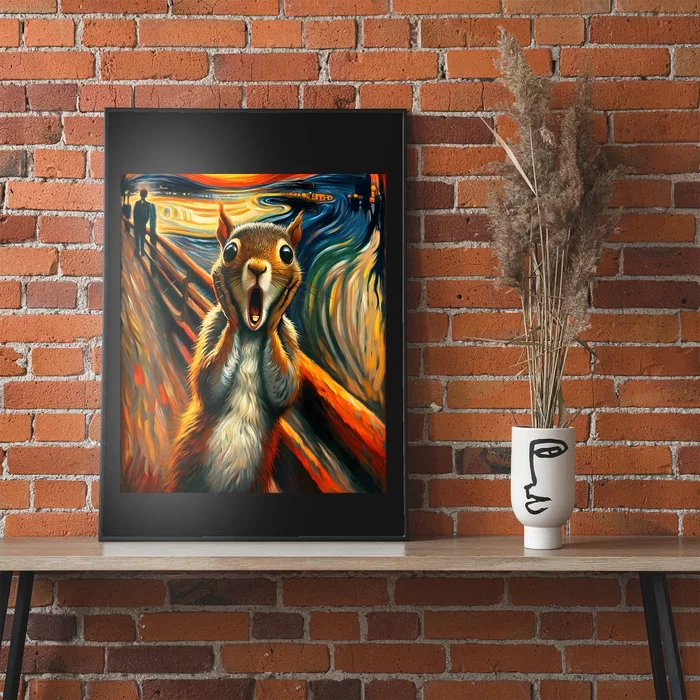 Expressionist Scream Squirrel Lovers Artistic Squirrel Poster