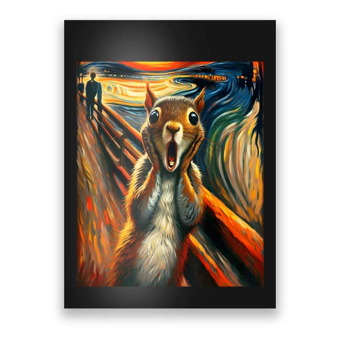 Expressionist Scream Squirrel Lovers Artistic Squirrel Poster