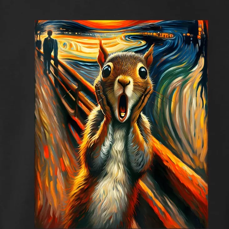 Expressionist Scream Squirrel Lovers Artistic Squirrel Toddler Hoodie