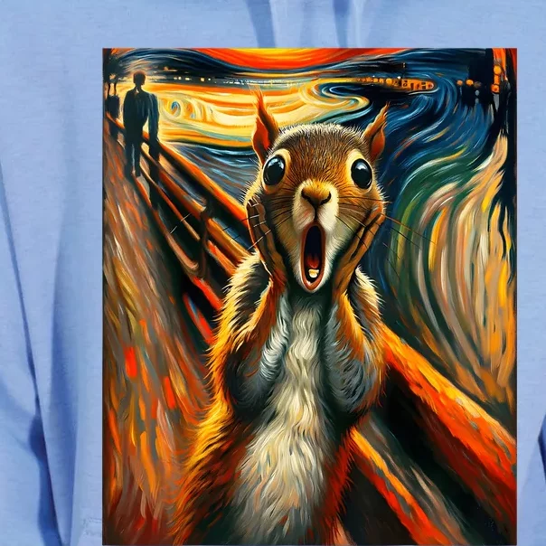 Expressionist Scream Squirrel Lovers Artistic Squirrel Unisex Surf Hoodie