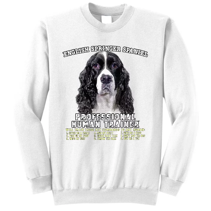 English Springer Spaniel Black Professional Human Trainer Sweatshirt