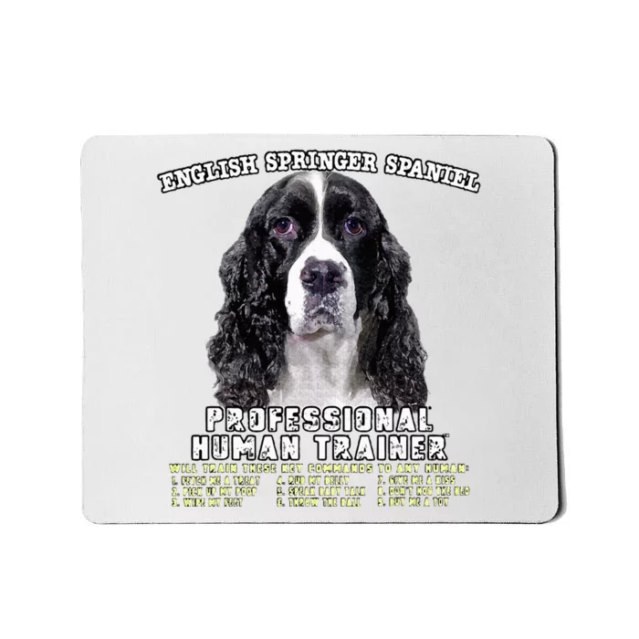 English Springer Spaniel Black Professional Human Trainer Mousepad