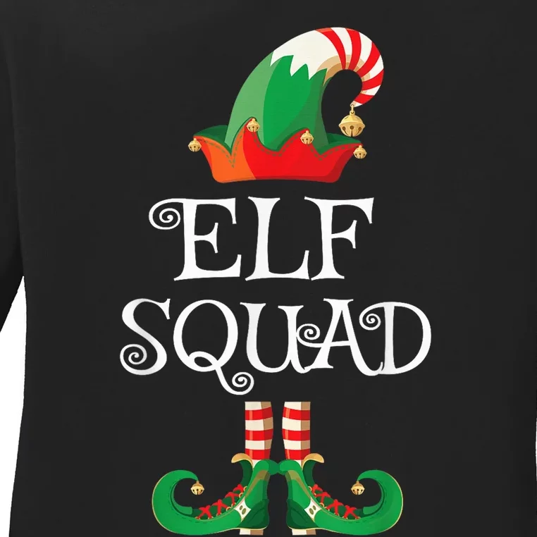 Elf Squad Shirt Funny Family Matching Christmas Ladies Long Sleeve Shirt