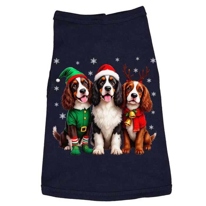 English Springer Spaniel Christmas Dogs Santa Reindeer Elf Doggie Tank