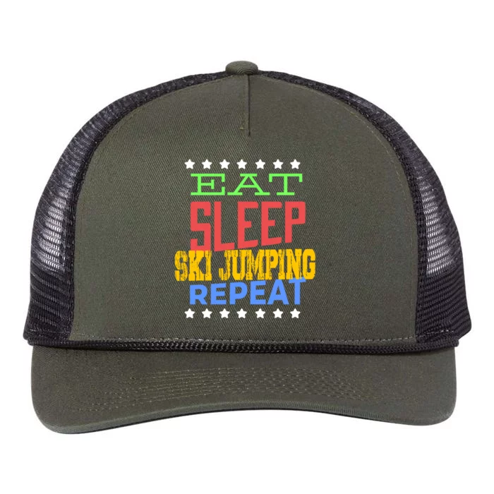 Eat Sleep Ski Jumping Repeat Ski Jumping Ski Jumper Great Gift Retro Rope Trucker Hat Cap