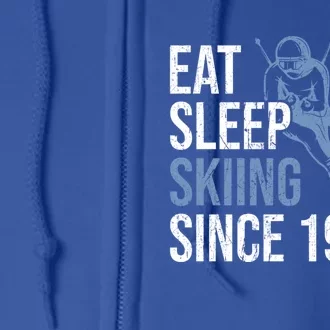 Eat Sleep Skiing Repeat Skier Sport Winter Addiction Ski Cute Gift Full Zip Hoodie