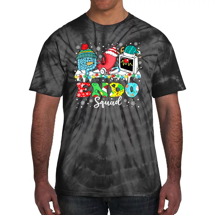 Endoscopy Squad Stomach Santa Hat Endoscopy Tech Christmas Tie-Dye T-Shirt