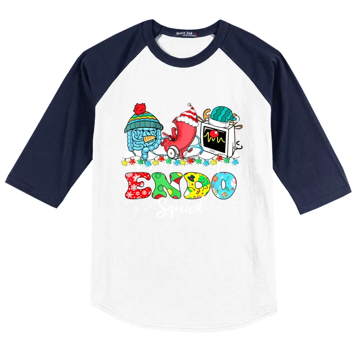 Endoscopy Squad Stomach Santa Hat Endoscopy Tech Christmas Baseball Sleeve Shirt