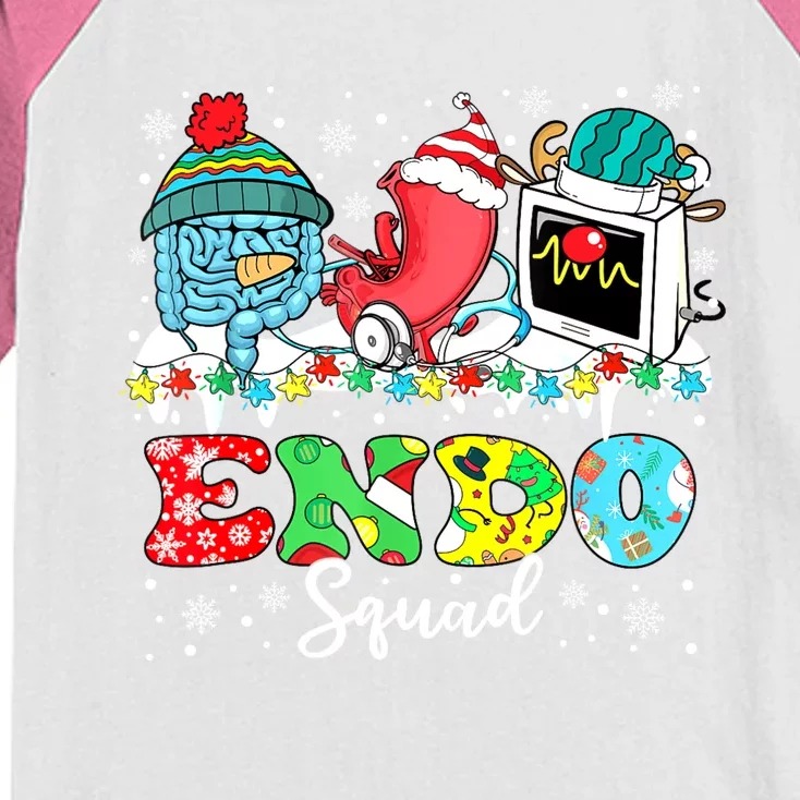 Endoscopy Squad Stomach Santa Hat Endoscopy Tech Christmas Kids Colorblock Raglan Jersey