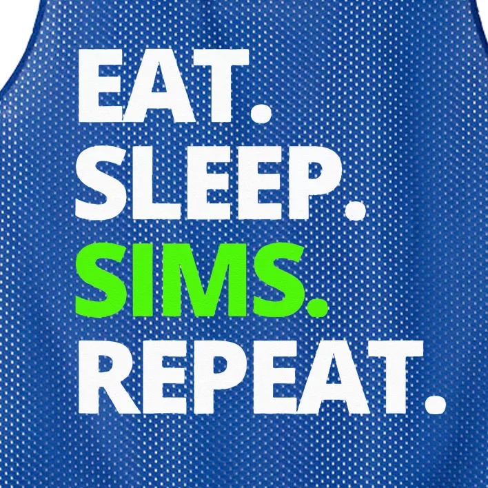 Eat Sleep Sims Repeat Mesh Reversible Basketball Jersey Tank