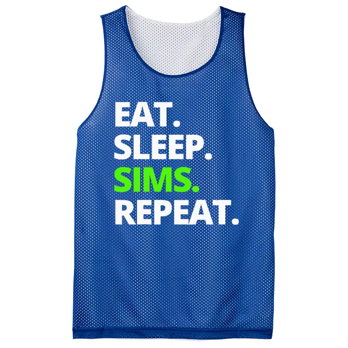 Eat Sleep Sims Repeat Mesh Reversible Basketball Jersey Tank