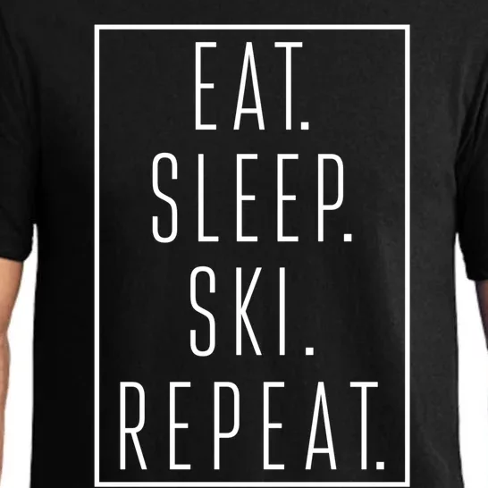 Eat Sleep Ski Repeat Funny Gift Pajama Set