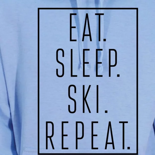 Eat Sleep Ski Repeat Funny Gift Unisex Surf Hoodie