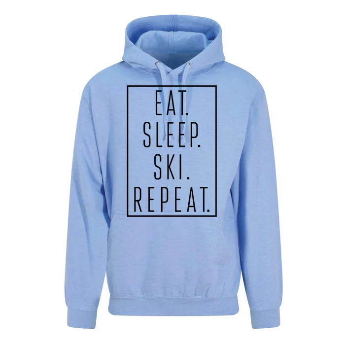 Eat Sleep Ski Repeat Funny Gift Unisex Surf Hoodie