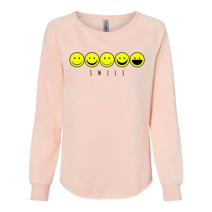 Emoji Smiley Smile Womens California Wash Sweatshirt