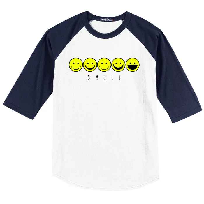 Emoji Smiley Smile Baseball Sleeve Shirt