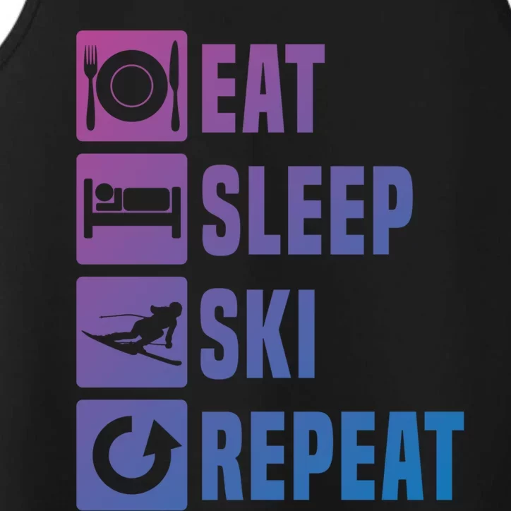 Eat Sleep Ski Repeat Ladies Ski Gift Performance Tank