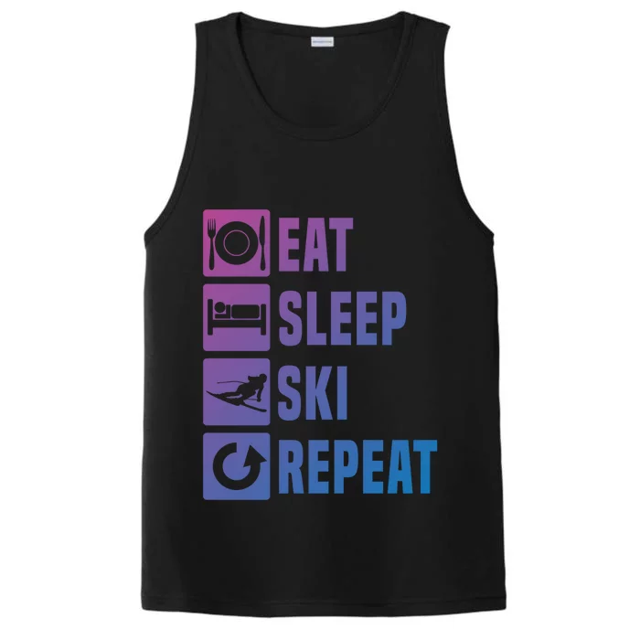 Eat Sleep Ski Repeat Ladies Ski Gift Performance Tank