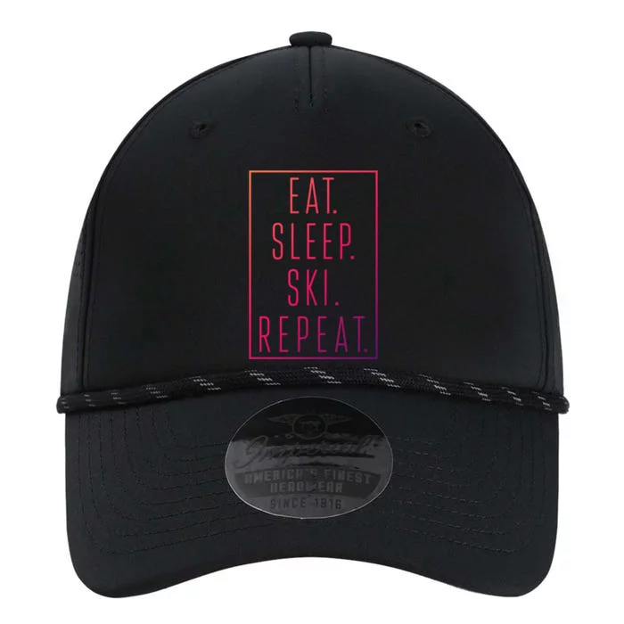 Eat Sleep Ski Repeat Funny Gift Performance The Dyno Cap