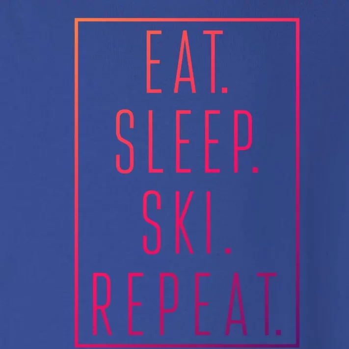 Eat Sleep Ski Repeat Funny Gift Toddler Long Sleeve Shirt