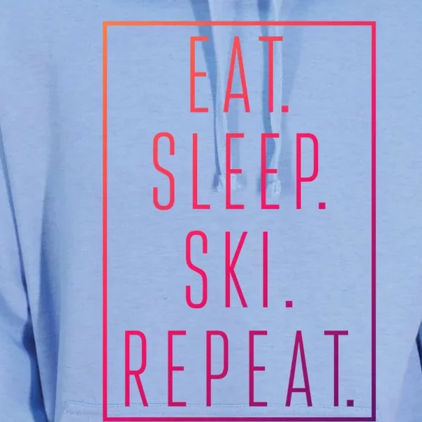 Eat Sleep Ski Repeat Funny Gift Unisex Surf Hoodie