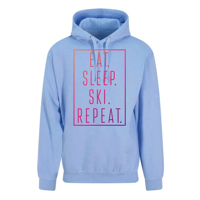 Eat Sleep Ski Repeat Funny Gift Unisex Surf Hoodie