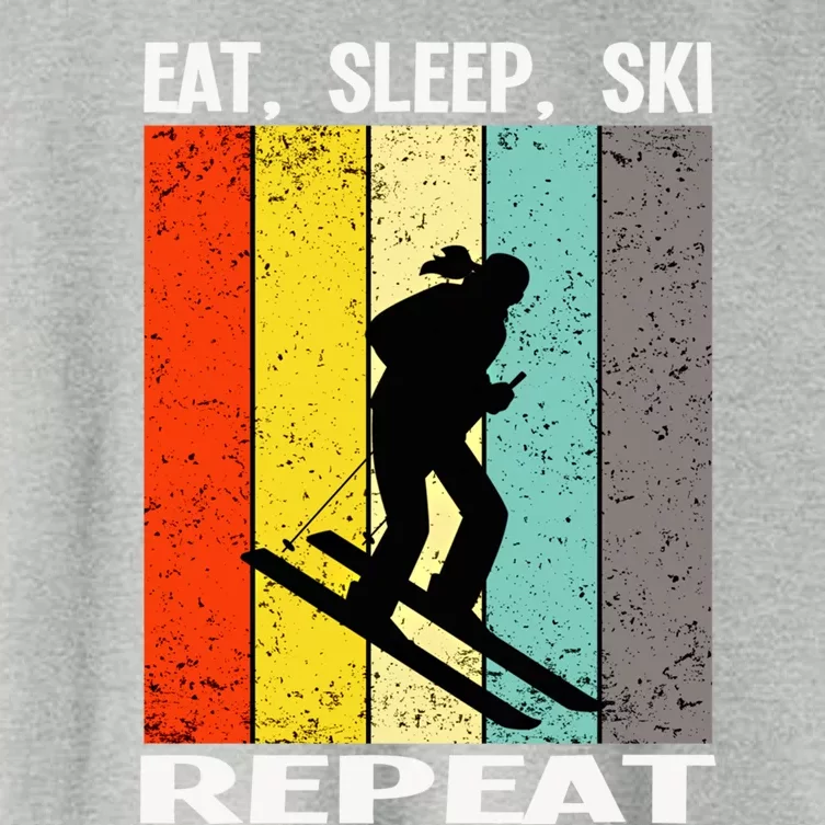 Eat Sleep Ski Repeat Ski Gift Women's Crop Top Tee