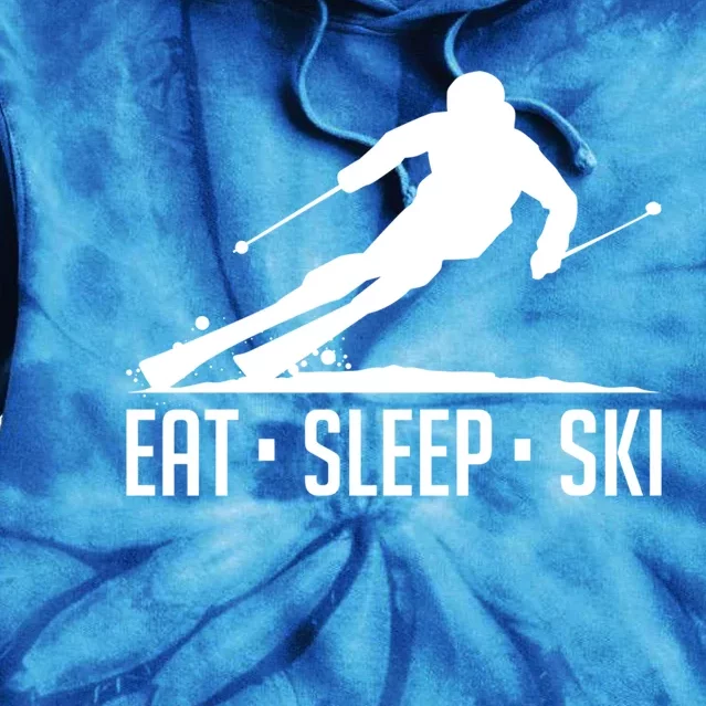 Eat Sleep Ski Skiing Skier Snow Winter Vacation Gift Great Gift Tie Dye Hoodie