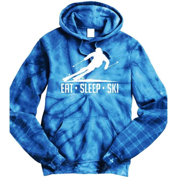 Eat Sleep Ski Skiing Skier Snow Winter Vacation Gift Great Gift Tie Dye Hoodie