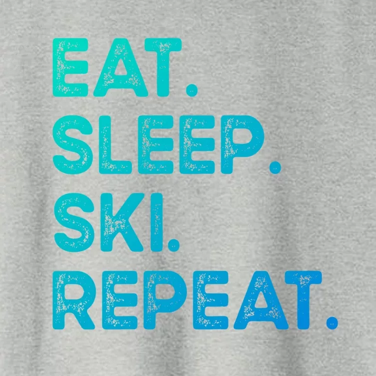 Eat Sleep Ski Repeat Funny Ski Meaningful Gift Women's Crop Top Tee