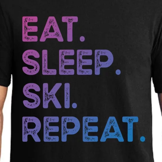 Eat Sleep Ski Repeat Funny Ski Meaningful Gift Pajama Set