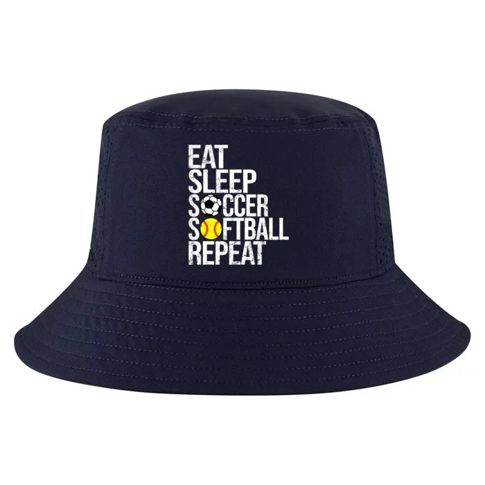 Eat Sleep Soccer Softball Repeat Funny Ball Cool Comfort Performance Bucket Hat