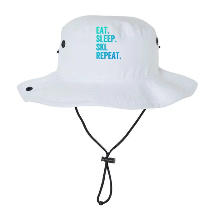 Eat Sleep Ski Repeat Funny Skier Vintage Skiing Meaningful Gift Legacy Cool Fit Booney Bucket Hat